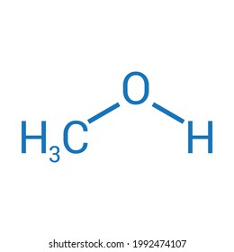 chemical structure of methanol (CH3OH)