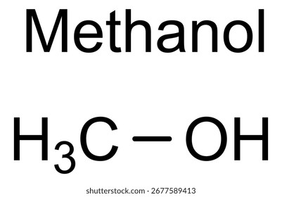 Estrutura química do metanol, substância medicamentosa