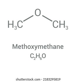 chemical structure of methoxymethane (C2H6O)