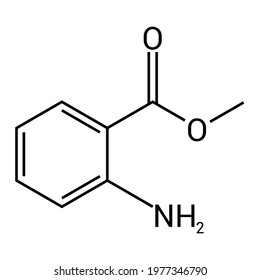 chemical structure of methyl anthranilate (C8H9NO2)