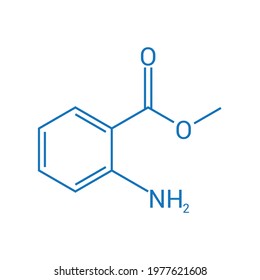 chemical structure of methyl anthranilate (C8H9NO2)