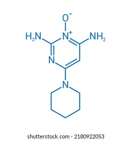 Chemical Structure Of Minoxidil (C9H15N5O)