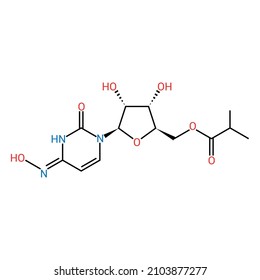 chemical structure of Molnupiravir (C13H19N3O7)