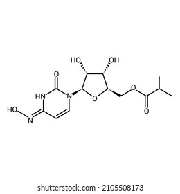 chemical structure of Molnupiravir (C13H19N3O7)