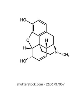 estructura química de morfina (C17H19NO3)