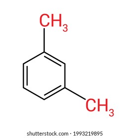 chemical structure of m-xylene (c8h10)