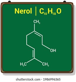 chemical structure of nerol (C10H18O)