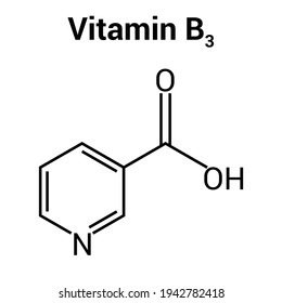 Chemical Structure Nicotinic Acid Niacin C6h5no2 Stock Vector (Royalty ...