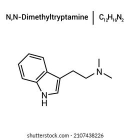 chemische Struktur von N,N-Dimethyltryptamin (C12H16N2)