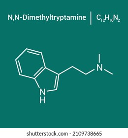 chemical structure of N,N-Dimethyltryptamine (C12H16N2)