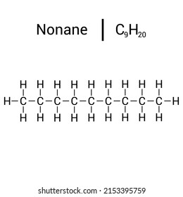 chemical structure of Nonane (C9H20)