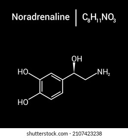 chemical structure of Norepinephrine (C8H11NO3)