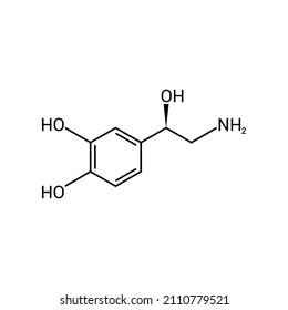 chemical structure of Norepinephrine (C8H11NO3)