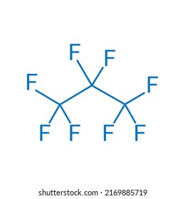 chemical structure of Octafluoropropane (C3F8)
