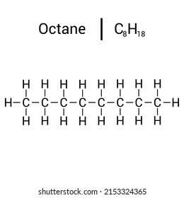 Chemical Structure Octane C8h18 Stock Vector (Royalty Free) 2153324365 ...