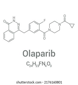 estructura química de Olaparib (C24H23FN4O3)