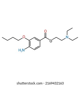 chemical structure of Oxybuprocaine (C17H28N2O3)