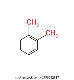 estructura química del o-xileno (C8H10)