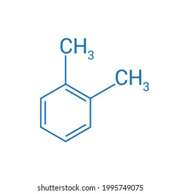 chemical structure of o-xylene (C8H10)