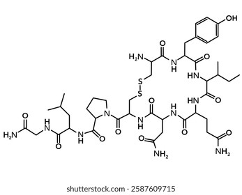 Chemical structure of oxytocin hormone