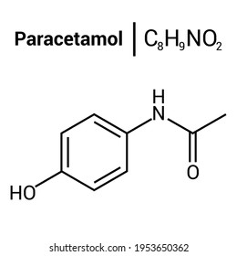 Chemical Structure Paracetamol Acetaminophen C8h9no2 Stock Vector ...