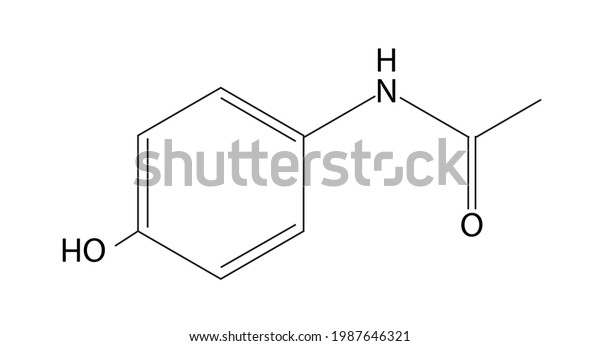 Chemical Structure Paracetamol Molecule C8h9no2 Acetaminophen Stock Vector Royalty Free