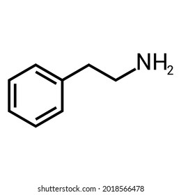 chemical structure of Phenelethylamine (C8H11N)