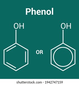 Chemical Structure Of Phenol (C6H6O)