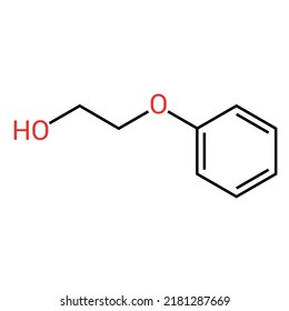 chemical structure of Phenoxyethanol (C8H10O2)