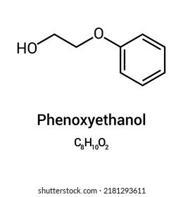 Chemical Structure Phenoxyethanol C8h10o2 Stock Vector (Royalty Free 