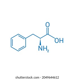 chemical structure of Phenylalanine (C9H11NO2)
