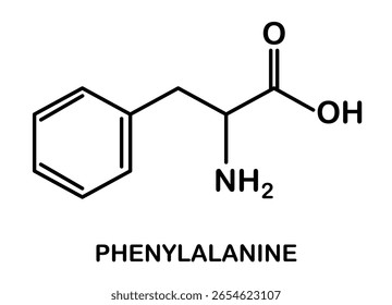 Estructura química del compuesto de fenilalanina.
