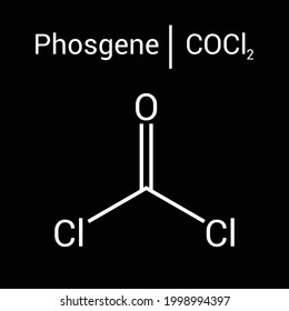 Chemical Structure Of Phosgene (COCl2)