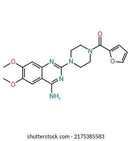 chemical structure of Prazosin (C19H21N5O4)