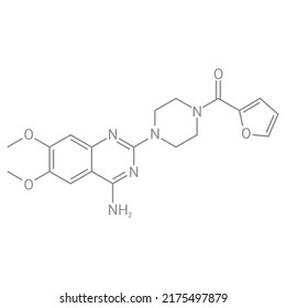 estructura química de Prazosina (C19H21N5O4)