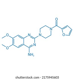 chemical structure of Prazosin (C19H21N5O4)