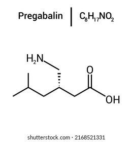 estructura química de pregabalina (C8H17NO2)