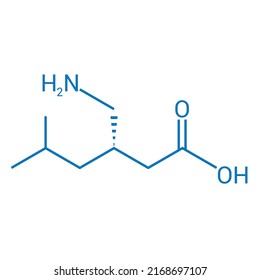 chemical structure of Pregabalin (C8H17NO2)