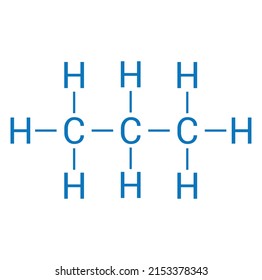 chemical structure of propane (C3H8)