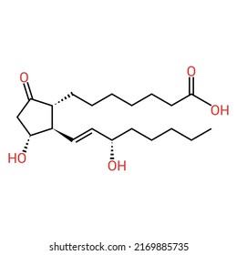 Chemical Structure Of Prostaglandin Or Alprostadil (C20H34O5)