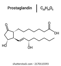 Chemical Structure Of Prostaglandin Or Alprostadil (C20H34O5)