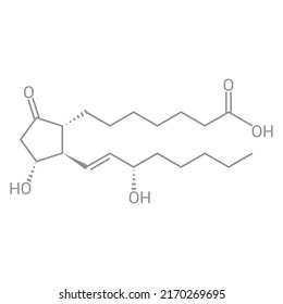 Chemical Structure Of Prostaglandin Or Alprostadil (C20H34O5)