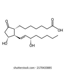 Chemical Structure Of Prostaglandin Or Alprostadil (C20H34O5)