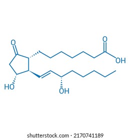 Chemical Structure Of Prostaglandin Or Alprostadil (C20H34O5)