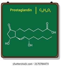 Chemical Structure Of Prostaglandin Or Alprostadil (C20H34O5)