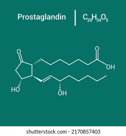 Chemical Structure Of Prostaglandin Or Alprostadil (C20H34O5)