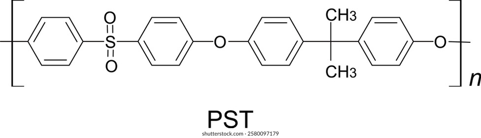 Chemical Structure of of PST Polymer - A high impact polymer