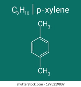 chemical structure of p-xylene (c8h10)