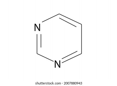 Chemical Structure Of Pyrimidine Molecule 