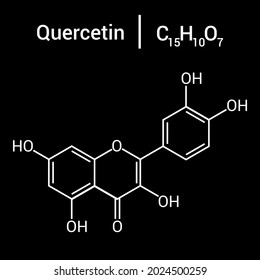 chemical structure of Quercetin (C15H10O7)